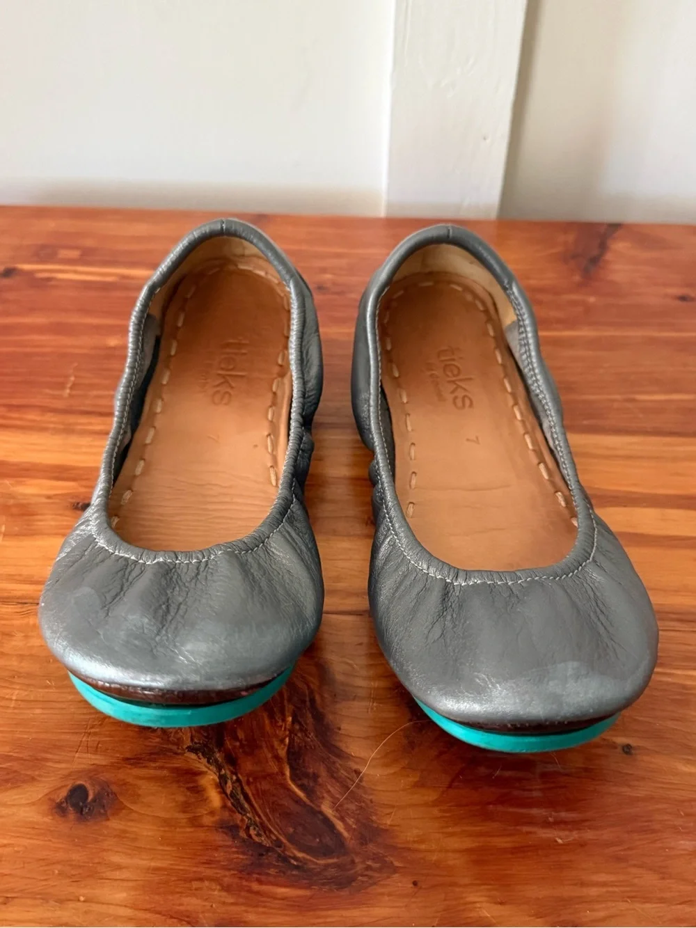Tieks Metallic Pewter Ballet Flats